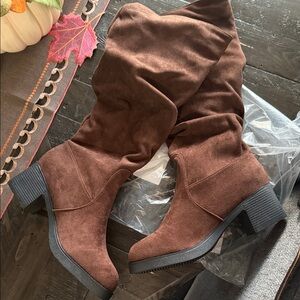 NEW NEVER WORN Brown Suede Women's Boots